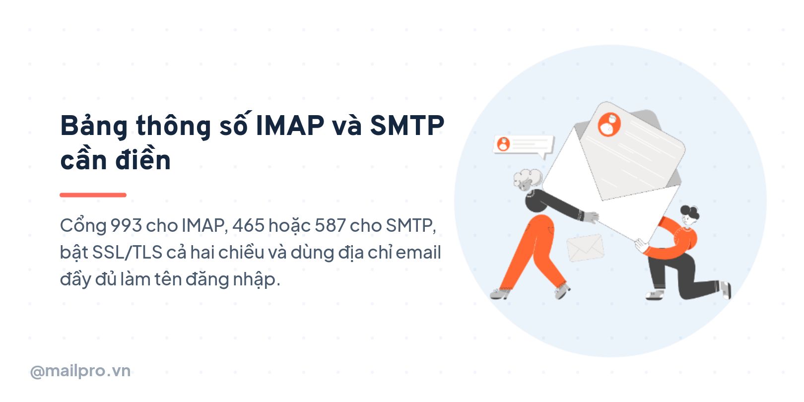 Bảng thông số IMAP và SMTP cần điền