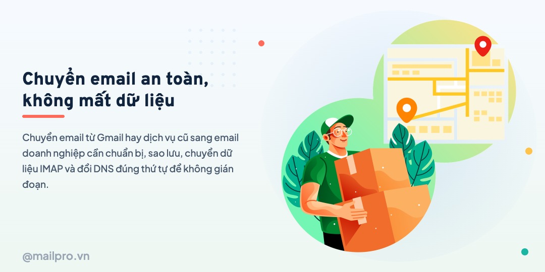 Quy trình chuyển email từ Gmail sang email doanh nghiệp theo tên miền riêng không mất dữ liệu