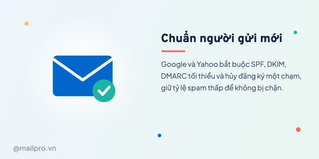 Yêu cầu Google và Yahoo cho người gửi email